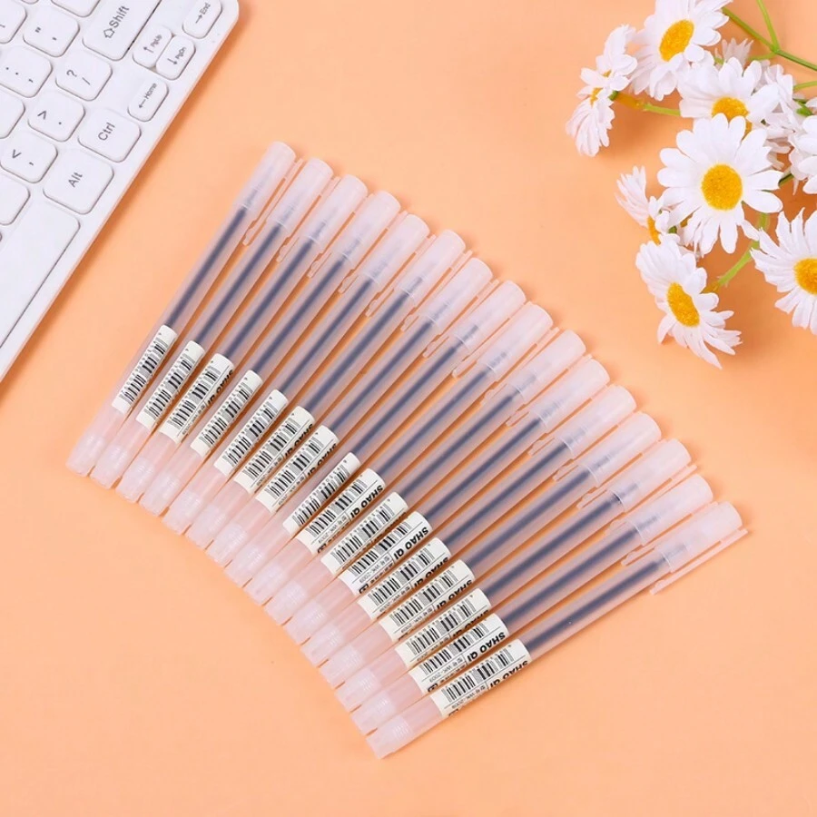 30 支簡約設計 0.5 毫米黑色中性筆考試學習用,霧面質感 - 黑色 - 查看 1