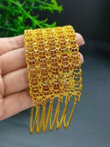 1件流行的月球形流蘇手鍊/手鏈/手飾品,適合作為婚禮、聖誕節、情人節、母親節或女友的禮物 - 金黃色 - 查看 2