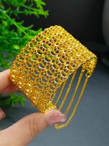 1件流行的月球形流蘇手鍊/手鏈/手飾品,適合作為婚禮、聖誕節、情人節、母親節或女友的禮物 - 金黃色 - 查看 1