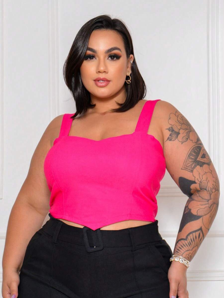 Plus Size Blouses - 玫紅色 - 查看 1