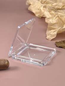 1pc False Eyelash Storage Box,transparent Portable Single Compartment Jewelry Storage Box For Necklaces, Accessories, Small Samples Separation Diy Empty Box - White - View 1