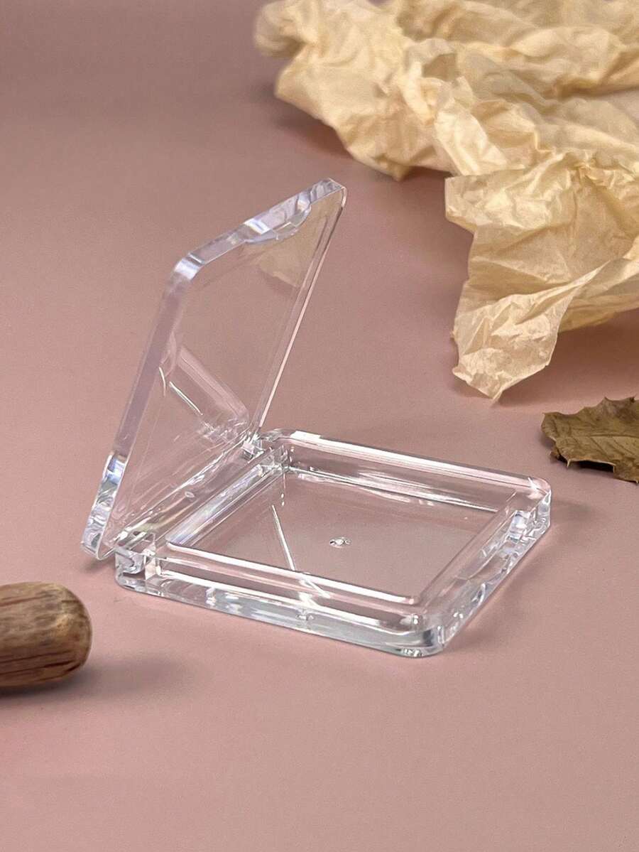 1pc False Eyelash Storage Box,transparent Portable Single Compartment Jewelry Storage Box For Necklaces, Accessories, Small Samples Separation Diy Empty Box - White - View 1