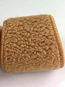 1pair Thickened Cashmere & Polyester Winter Warm Shoe Insole For Cold-proof And Casual Shoes - Brown - View 3