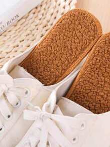 1pair Thickened Cashmere & Polyester Winter Warm Shoe Insole For Cold-proof And Casual Shoes - Brown - View 4