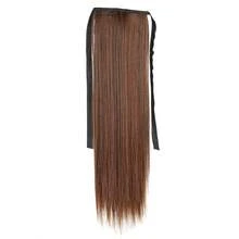 馬尾女性長直髮假髮,馬尾高溫絲黑色假髮,長款女士髮飾帶式頭飾配件