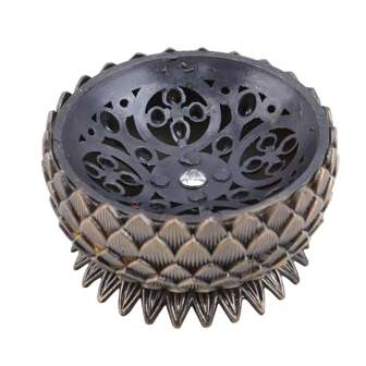 1pc Flat Top Vajrayana Spiritual Weapon Lotus Pedestal Incense Burner Alloy Eight Treasure Plate Incense Burner Lucky Tea & Incense Ware Bronze Small Censer Home Decoration Ornament