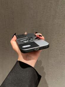 1 PIEZA Funda de TPU con cara sonriente a cuadros negros, compatible con iPhone 15 Pro Max 14 Plus/13 Pro Max/12/11/7G/7P/IX/XR/XS Max, con bordes rectos y orificios precisos - Multicolor - Ver 3