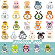 50pcs Digital Animal Stickers, Cute Animal And Number Water Bottle Stickers For Teens And Adults - Multicolor - View 2