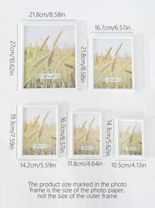 1pc White Wpc Modern Simple Style Half Round Photo Frame (With Photo Paper), Wall Decoration Or Desk Display, Suitable For Home, Bedroom, Restaurant, Living Room (Photo Paper Sent Randomly)