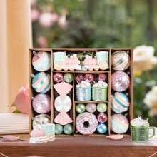 A Set Of Macaron Christmas Large Size Colorful Electroplated Painted Hanging Ornaments Christmas Tree - Multicolor - View 3