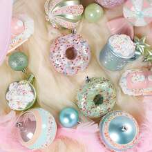 A Set Of Macaron Christmas Large Size Colorful Electroplated Painted Hanging Ornaments Christmas Tree - Multicolor - View 4