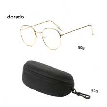 Lentes Oftalmicos Armazón Hipster Para Graduar Redondos - Dorado - Ver 2