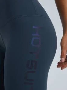 HOTSUIT 女士時尚高腰臀部提拉瑜伽褲,適用於戶外運動的運動褲 - 深灰色 - 查看 4