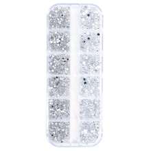 4 件套亚克力平底水钻装饰美甲工具套装，包括点钻笔、镊子、矩形水钻盒 DIY 指甲饰物指甲宝石美甲用品指甲 - 彩色 - 查看 5