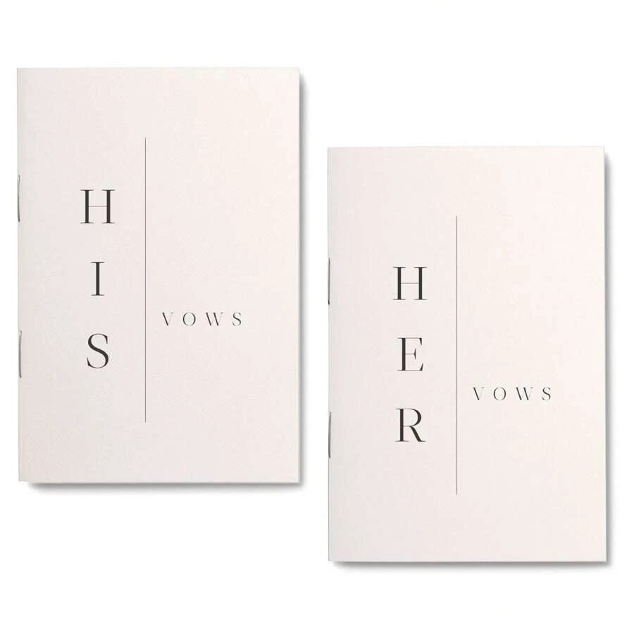 現代風格的結婚誓言手冊,男女對分,包含28頁,14cm*10cm尺寸,適合誓言更新,婚禮派對禮物,小冊子內還附有時間膠囊愛情驚喜贈禮。