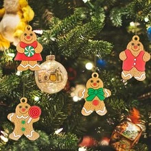 6 件裝聖誕薑餅人小房子 Pvc 懸掛裝飾適用於聖誕樹和場景 - 薑餅人 - 查看 4