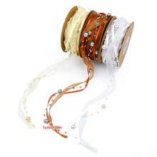 1 Pieza Nueva Cinta Decorativa De Cuentas Electrochapadas Para Artesanías, Material Para Envolver Flores De Jardinería - Bronce - Ver 1