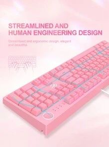 HAVIT KB871L 104 Keys PC Computer Playing Wired USB Colorful RGB Pink Games Mechanical Gaming Keyboards - Pink - View 5