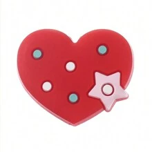 10pcs Silicone Chew Beads For Diy Jewelry Making With Heart Shaped Design And Thread Hole - Multicolor - View 11