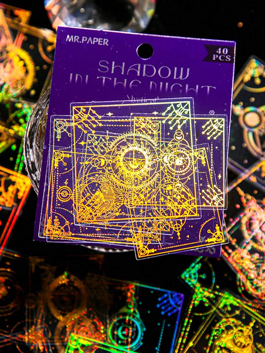 40 件/包寵物透明雷射金色和美麗蝴蝶/花朵貼紙適合 Diy 剪貼簿、電話和日記裝飾