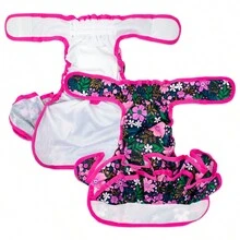 2 包狗尿布，母狗专用高吸水性狗尿布，可洗狗尿布，适合发情、失禁或兴奋排尿的狗 - 彩色 - 查看 10