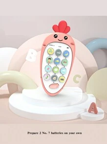 1 件粉紅兒童玩具手機,迷你胡蘿蔔形音樂模擬手機,兒童教育玩具（需 2 顆 Aaa 電池） - 粉色 - 查看 1