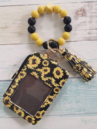 Wallet Key Chain Wrist Strap Western Cowboy Bracelet Card Bag Sunflower Card Bag Wallet Wallet License Holder Card Holder Card Holder Wallet Business Card Holder Credit Card Holder Id Card Holder Card Holder Women For Women Mini Wallet Wallet Keychain Card Wallet