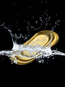 1pc Stainless Steel Oval Shaped Tray - Gold - View 8