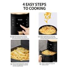 Household Touch Screen Air Fryer With Intelligent Control, 4.5l Large Capacity, Smokeless & Automatic Multi-Functional Fryer For Fries, Chicken Nuggets, Egg Tarts, Baked Sweet Potatoes, And Pizzas. - Black - View 7
