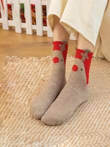 5 Giáng sinh Đỏ  Họa tiết gấu Vớ giữa bắp chân , Thích hợp Đối với Mặc hàng ngày , Đối với 12-18 Tháng Em bé - Nhiều màu - Xem 8