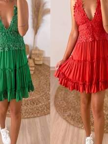 Women Dresses - Red - View 2