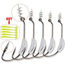 SOUGAYILANG 5 cái Móc câu cá Với Chì Qủa tặng 5 cái Mềm mại Mồi câu cá Đầu gá Crank Cái móc Đối với Bass Câu cá  Bù lại Cái móc - Có sẵn In 3G , 3.5g , 4G , 6.6g , Và Câu cá  Cân nặng Cái móc - Bạc - Xem 2