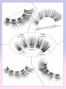 Asiteo 10 Pairs Cartoon Style Delicate False Eyelashes, Invisible Soft Natural Lash Extension - Black - View 6