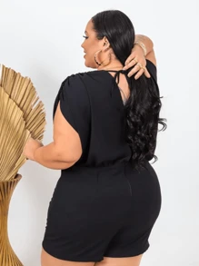 Plus Size Jumpsuits - 黑色 - 查看 2