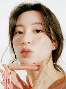 Rom&nd Romand Juicy Lasting Tint 22 葡萄柚色，液体唇膏，唇彩，色彩鲜艳，滋润亮泽，韩国唇釉，MLBB（My Lips But Better，我的嘴唇，但更美），轻盈顺滑，超级保湿，不粘腻，韩国化妆品，礼盒装 - 多汁22柚皮 - 查看 4