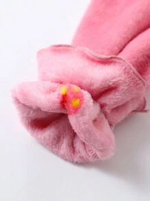 2 cái/bộ Cô gái Dễ thương Mẫu Dâu tây In Lông cừu san hô Trang phục mặc nhà Bộ Đối với Mùa thu Và Mùa Đông - Màu Hồng Tươi - Xem 6