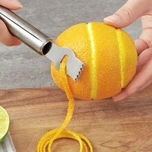 1pc Lemon Zester Grater Stainless Steel Peeler Kitchen Stuff Kitchen Accessories Kitchen Gadgets - Silver - View 2