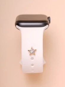 1pc Metal & Rhinestones Simple Star Watch Band Charms Decoration Nails Compatible With Apple Watch Bands Accessories Compatible With Galaxy Watch Series Strap Charm