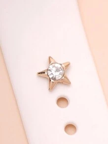 1pc Metal & Rhinestones Simple Star Watch Band Charms Decoration Nails Compatible With Apple Watch Bands Accessories Compatible With Galaxy Watch Series Strap Charm