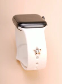 1pc Metal & Rhinestones Simple Star Watch Band Charms Decoration Nails Compatible With Apple Watch Bands Accessories Compatible With Galaxy Watch Series Strap Charm