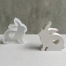 1入份復活節兔子形矽膠模具,適用於自製蠟燭、石膏、環氧樹脂造型家居裝飾