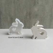 1入份復活節兔子形矽膠模具,適用於自製蠟燭、石膏、環氧樹脂造型家居裝飾