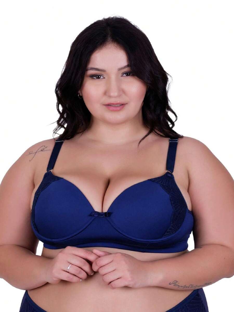 Plus Size Bras & Bralettes - 藍色 - 查看 1