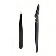2pcs/set Eyebrow Shaping Tools - Black - View 2