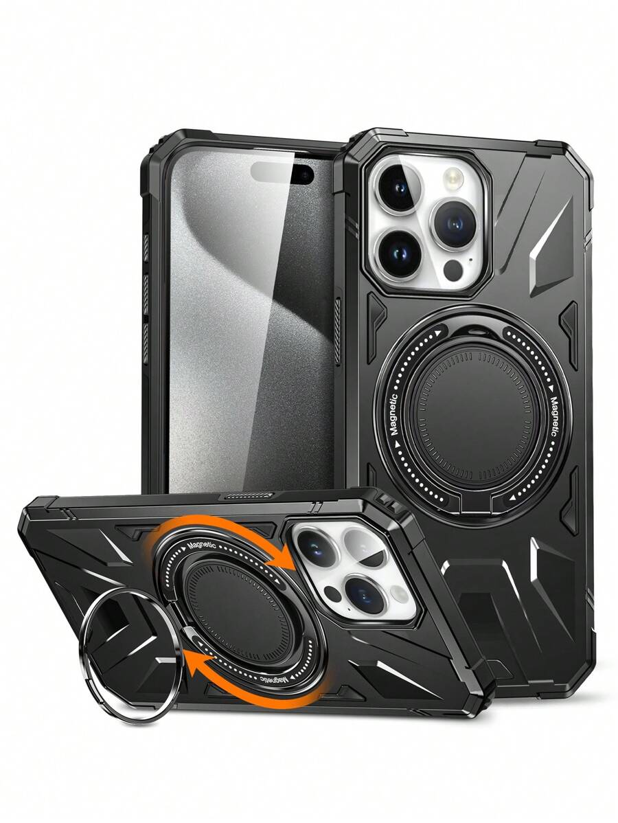 Habyby 360° Rotatable Magnetic Ring With Kickstand Phone Case Compatible With Iphone 11/IPhone 13/IPhone 14/IPhone 15/IPhone 12