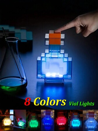 1pc Potion Bottle Light, Multi-color Game Block Light, Torch Light, Game Model Toy, Creative Cartoon Led Table Lamp For Home Decor And Mood Lighting In Bedroom, Living Room, Game Room, Sleep Companion Night Light, Gift, Usb Rechargeable