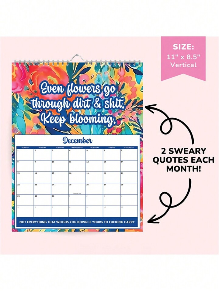 1pc-sweary-mental-health-calendar-2024-funny-sweary-calendar-2024-wall