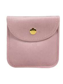 1入組天鵝絨首飾收納袋,帶蓋子設計,可存放戒指,手鍊,手錶和項鍊