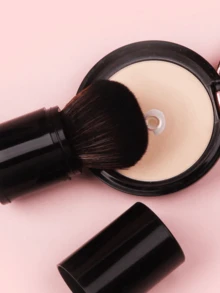 1pc Large Retractable Powder Brush, Portable Makeup Brush - Black - View 3