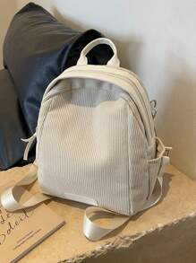 Korean Style Casual Minimalist Design Cute Sling Backpack - Beige - View 1